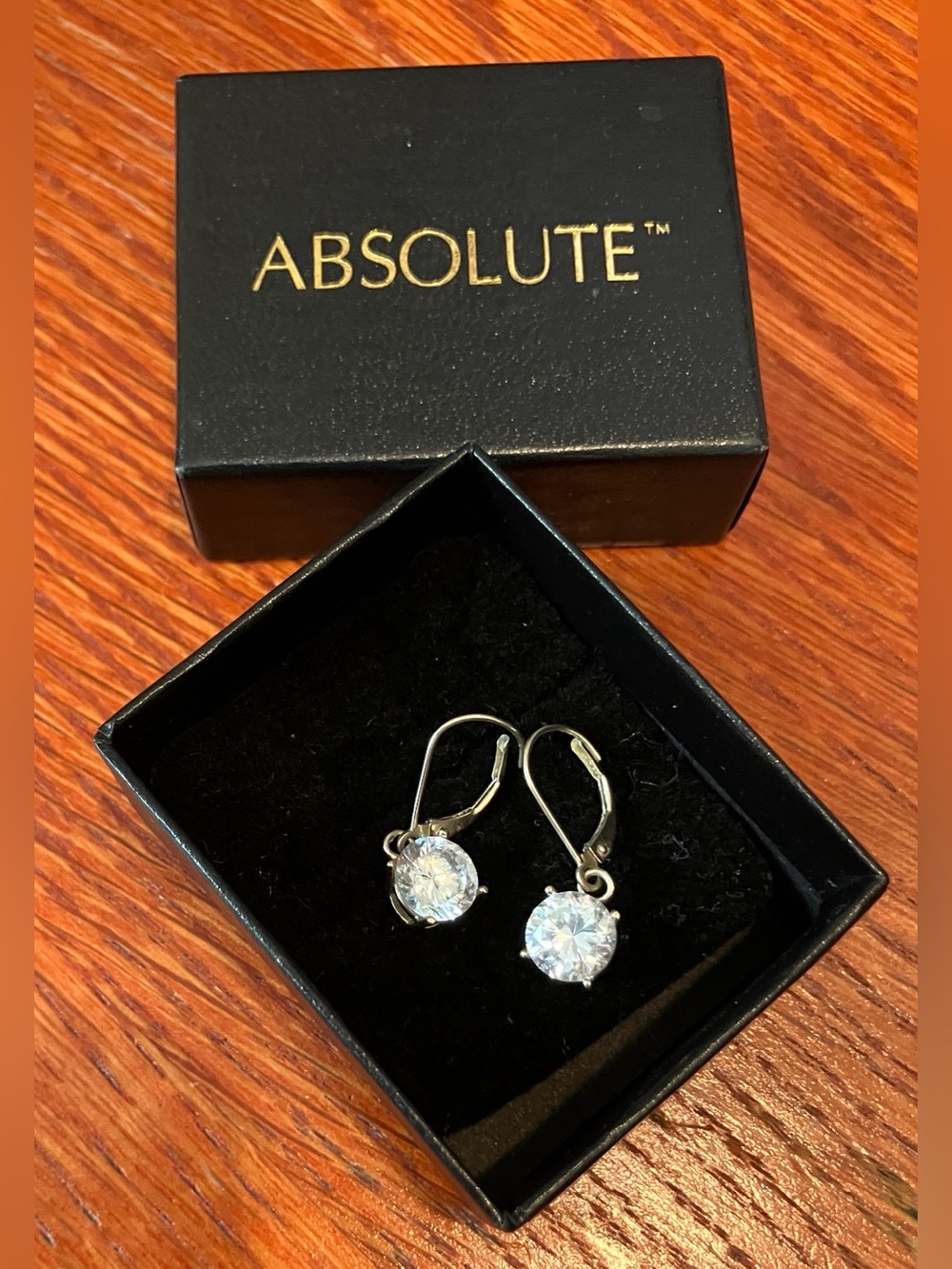 NEW Radiance by Absolute Silver-Tone Clear Crystal Drop Earrings -